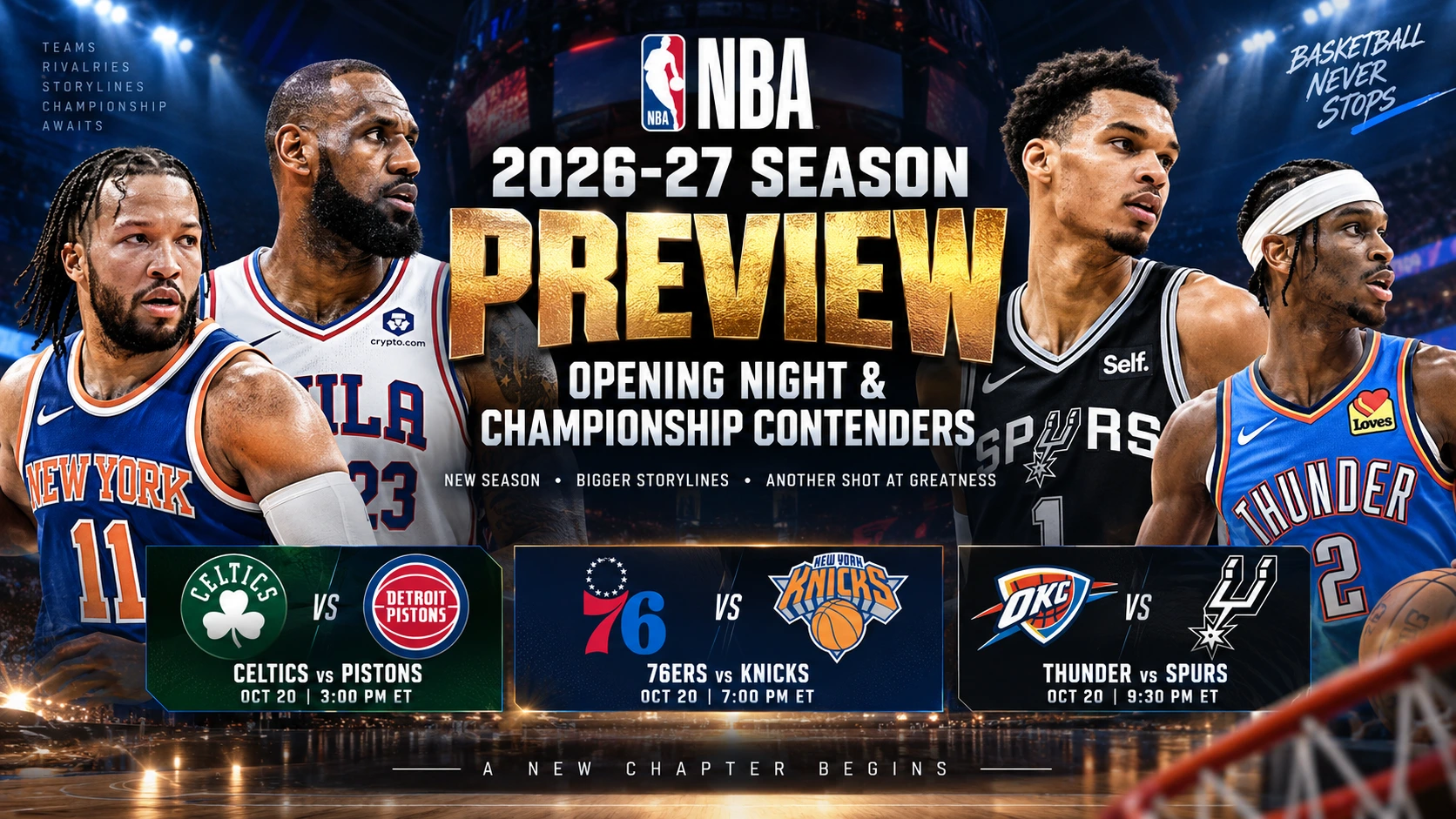 NBA 2026-27 Opening Night Preview and Championship Contenders